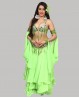 Green belly dance skirt with lining