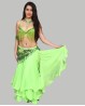 Green belly dance skirt with lining