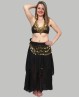 Black belly dance skirt with lining