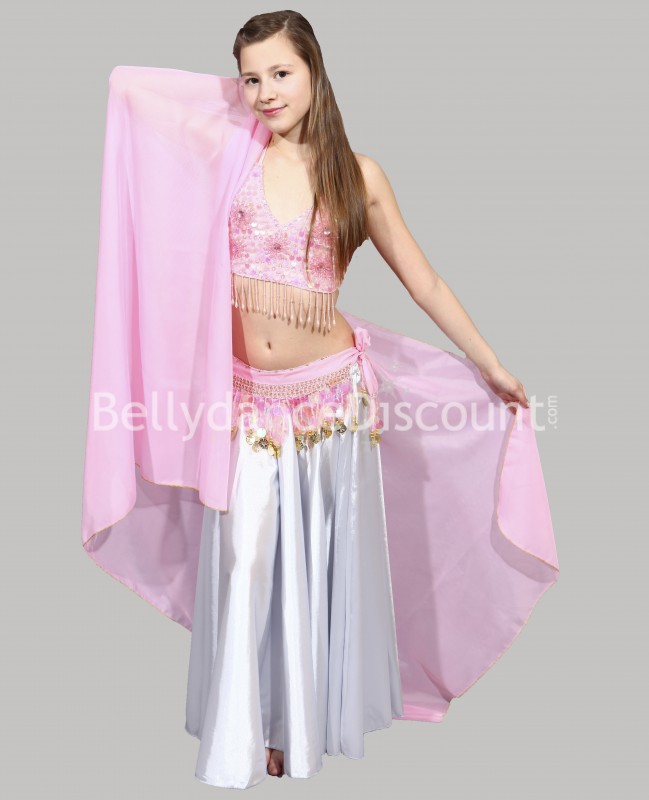 Velo bambina di danza del ventre rosa pallido