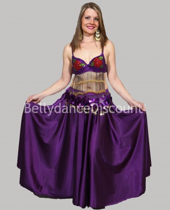 Bellydance belt with coins purple