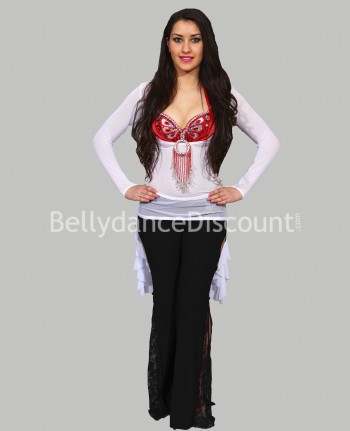 Soutien-gorge de danse orientale rouge "papillon"