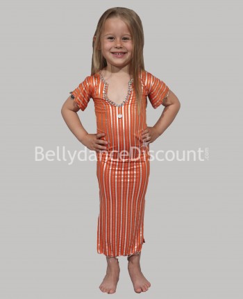 Vestito Baladi / Saïdi bambina di danza del ventre arancio