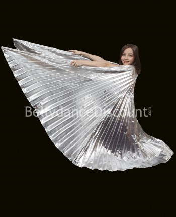 Opaque Bellydance Isis wings for kids silver