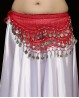 Cintura di danza del ventre rossa con sequin argentati