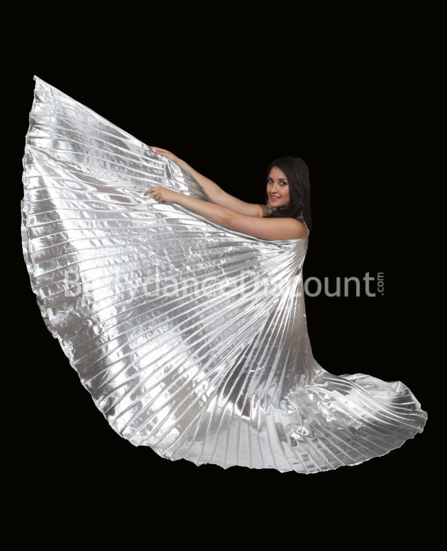 Silver opaque belly dance Isis wings