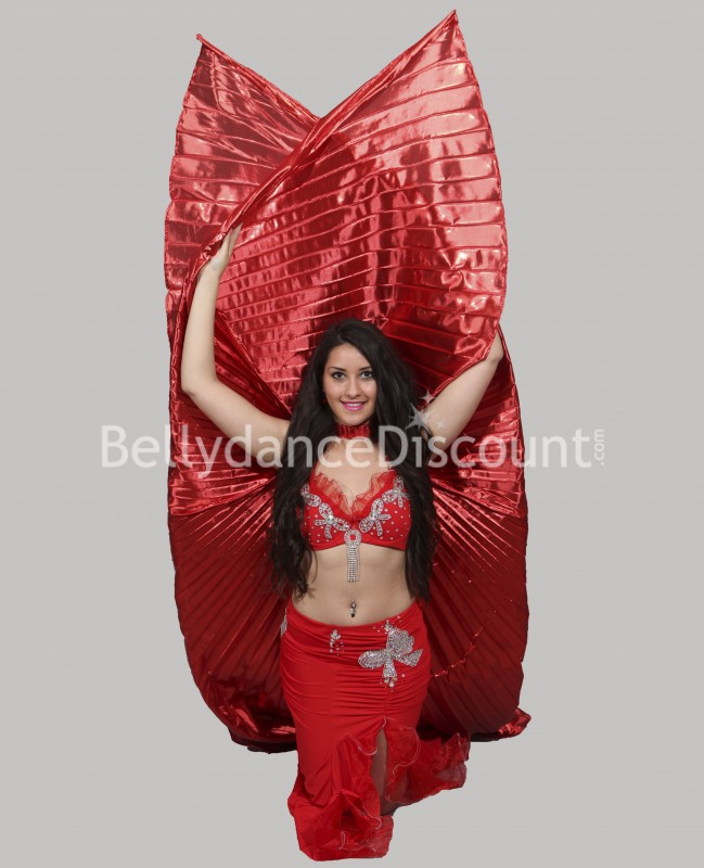 Ailes d'Isis de danse orientale opaques rouges