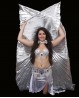 Silver opaque belly dance Isis wings