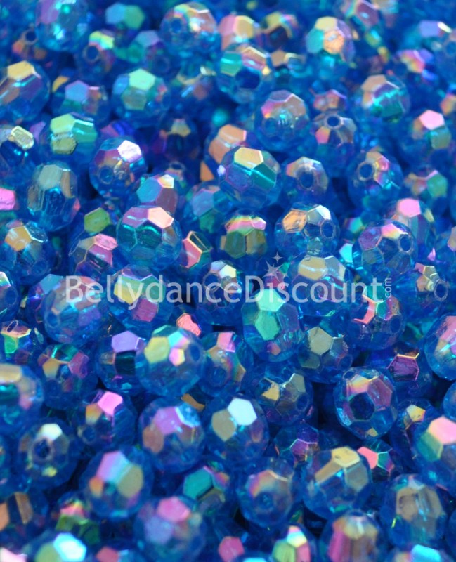 Lotto di 50 grosse perle blu scuro