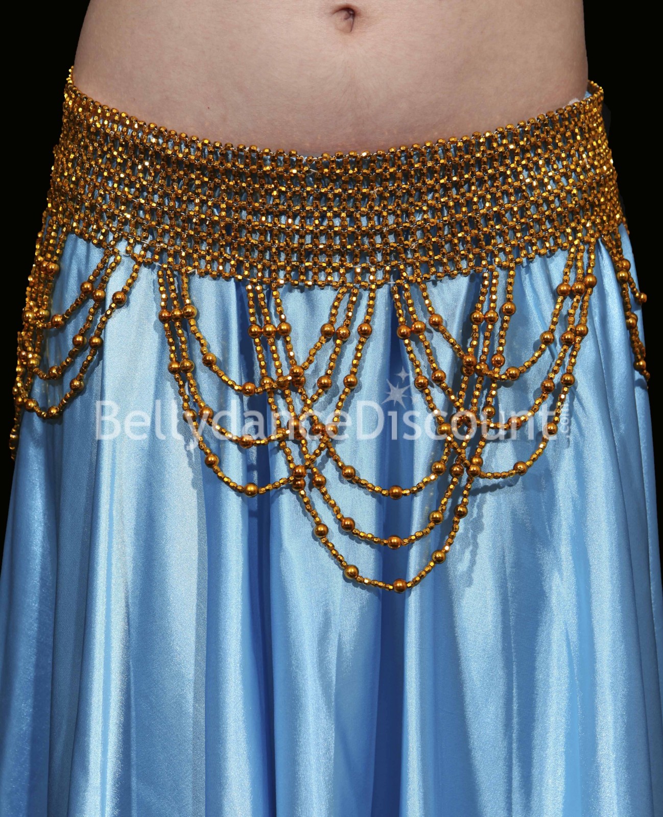 Gold beaded Oriental dance belt