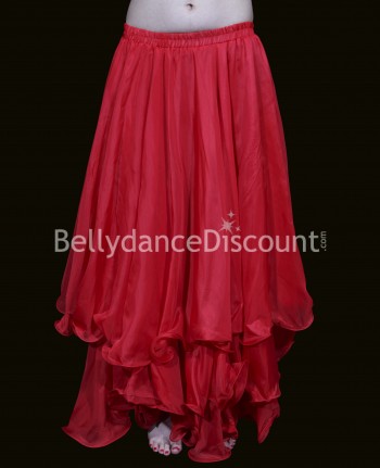 Falda forrada roja para danza del vientre