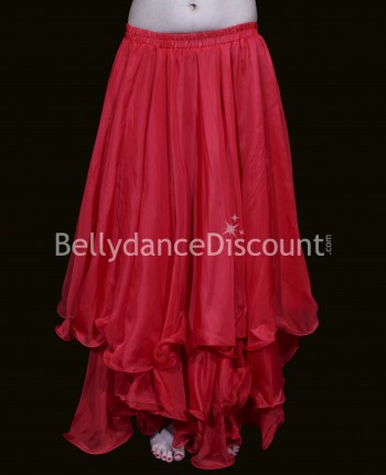 Red belly dance skirt with lining