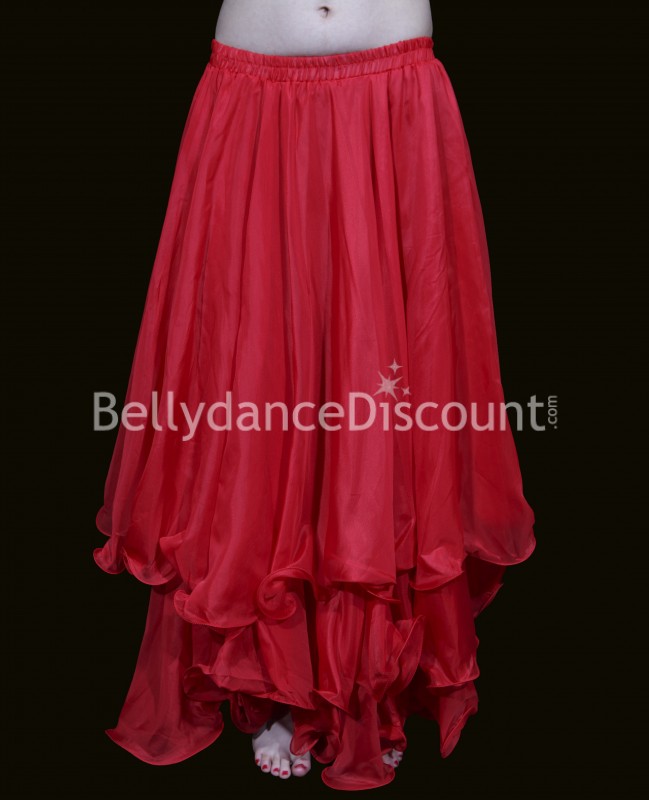 Falda forrada roja para danza del vientre