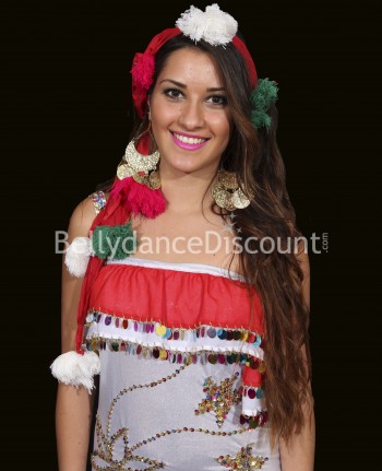 Veletto pompon di danza del ventre rosso