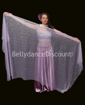 Mauve rectangular oriental dance veil