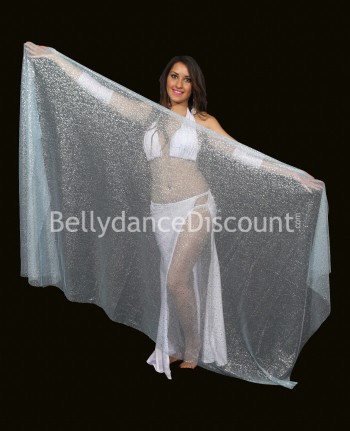 Light blue rectangular  oriental dance veil