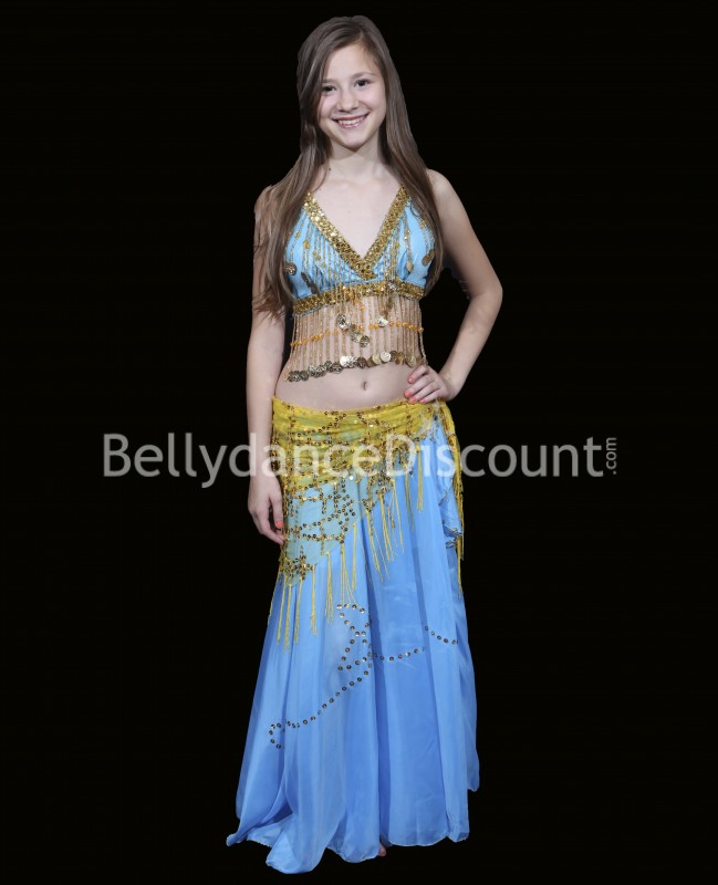 Light blue belly dance  children’s skirt