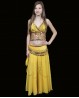 Top amarillo de danza del vientre para niña 