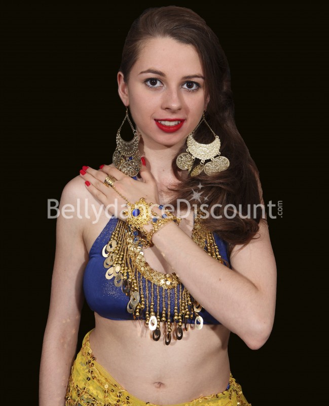 Bracelet de main doré et bleu roi