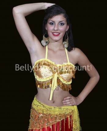 Kurzes Top für den orientalischen Tanz in gelb