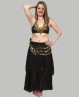 Black belly dance belt with golden sequins