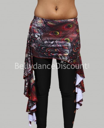 Ceinture de danse orientale à imprimés rouges