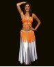 Cinturón de danza del vientre con flecos naranja
