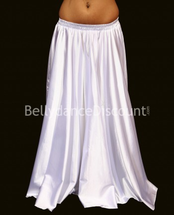 White belly dance satin skirt