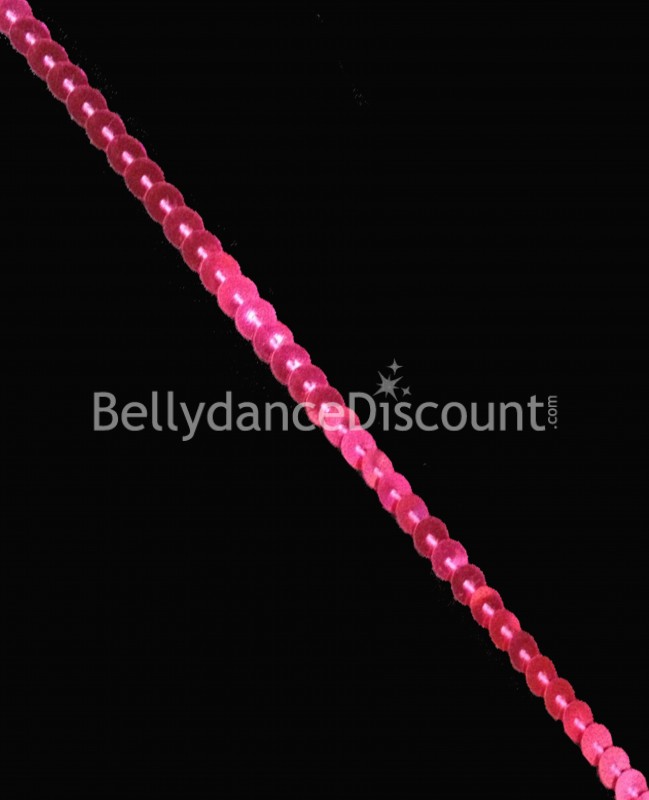 Sequined edging fuchsia pink 1 meter