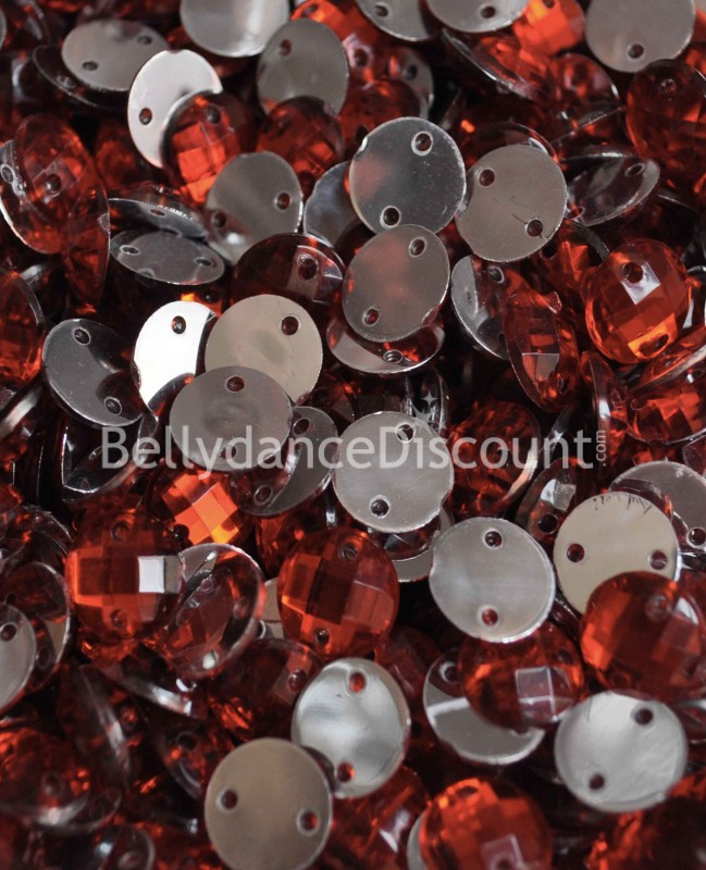 30 strass da cucire rossi - Rotondi