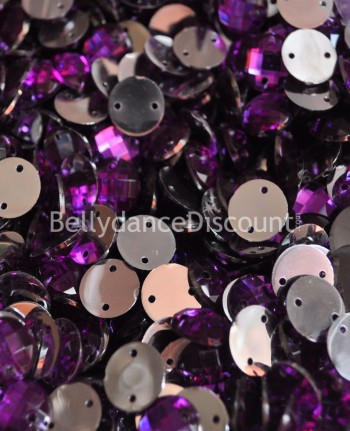 30 sew on rhinestones purple - Rounds