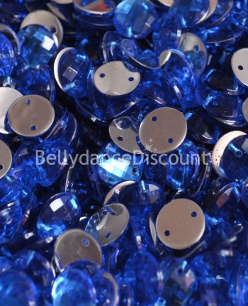 30 diamantes de imitación para coser azul medianoche - Redondos