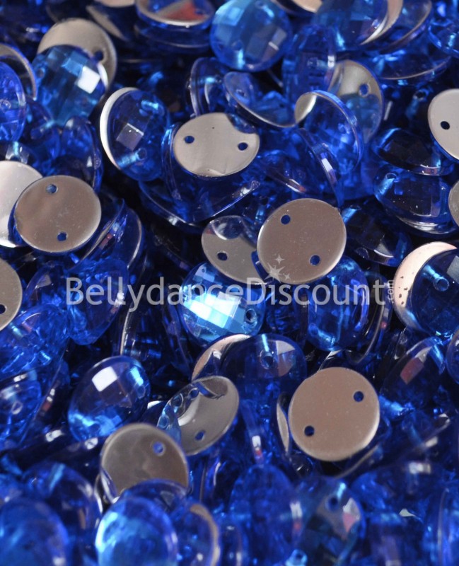 Lot de 30 strass à coudre bleu foncé forme "Cercle" Lot de 30 strass à coudre bleu foncé forme "Cercle"