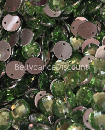 30 diamantes de imitación para coser verdes - Redondos