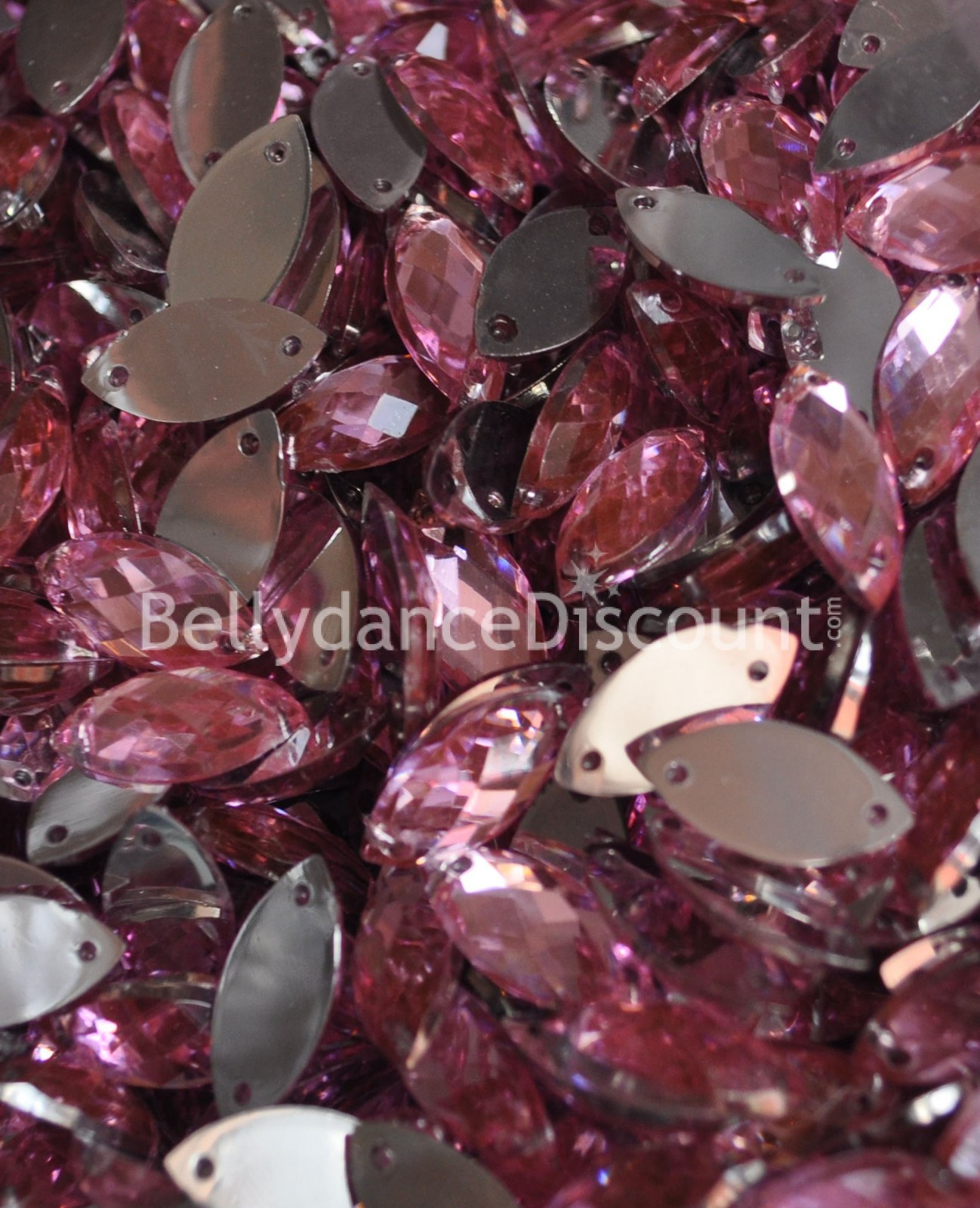 30 sew on rhinestones light pink - Ovals 30 sew on rhinestones light pink - Ovals