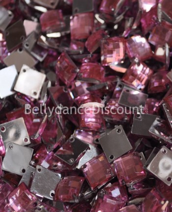 30 strass da cucire rosa pallido - Quadrati