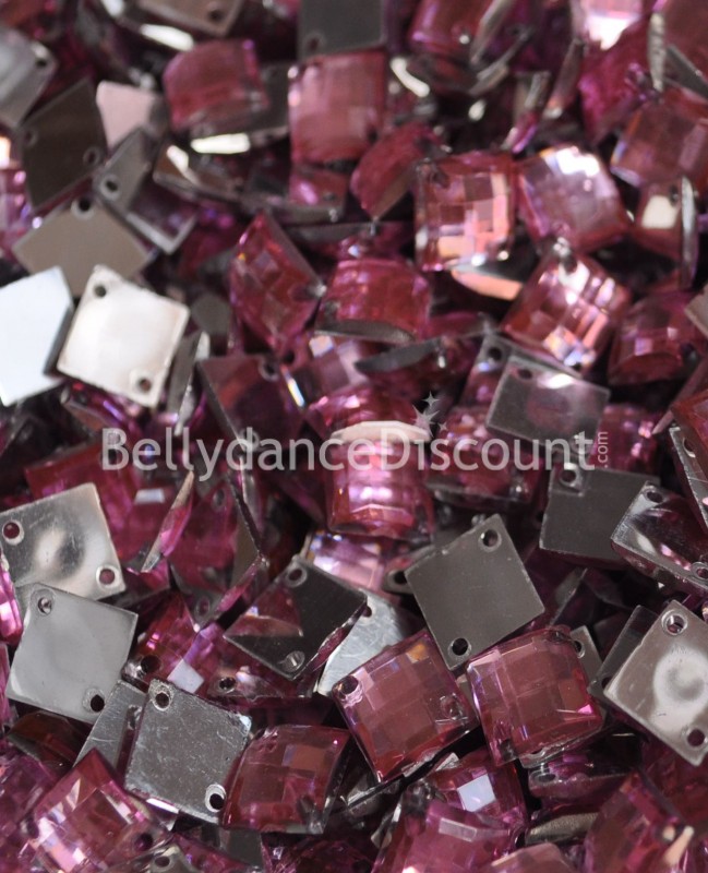 30 diamantes de imitación para coser rosa pálido - Cuadrados