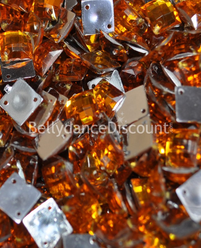 30 strass da cucire dorati - Quadrati