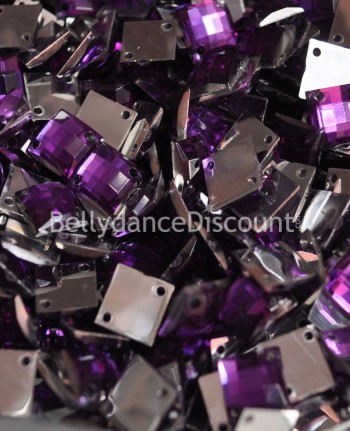 30 sew on rhinestones purple - Squares