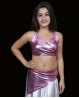Set de danse top + ceinture enfant brillant rose pâle