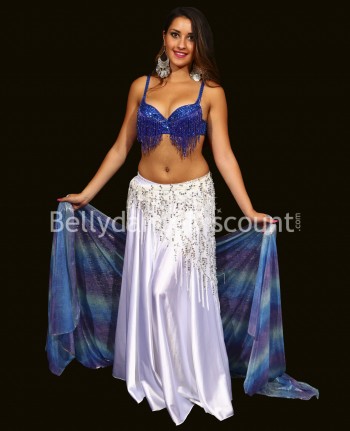 Blue beaded Bellydance bra