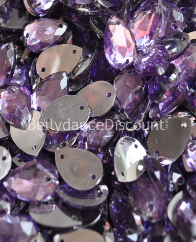 30 strass da cucire malva - Gocce
