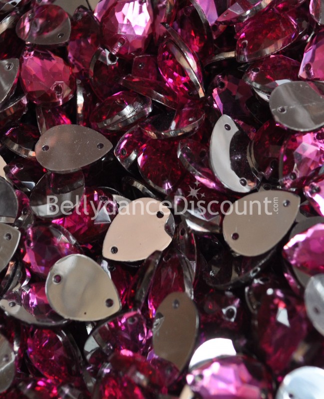 30 strass da cucire fucsia - Gocce
