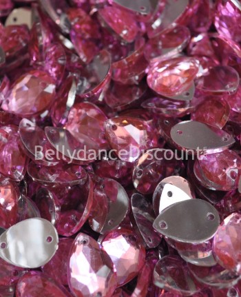 30 strass à coudre rose clair - Gouttes