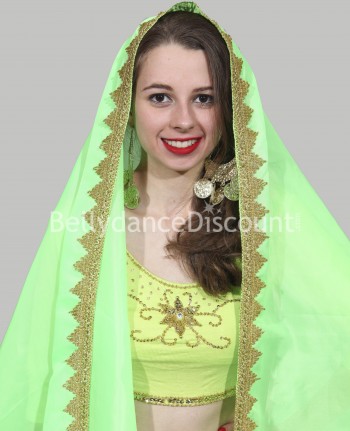 Velo di danza Bollywood verde chiaro