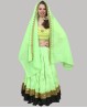 Voile de danse Bollywood vert clair et doré