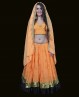 Velo naranja y dorado para danza Bollywood
