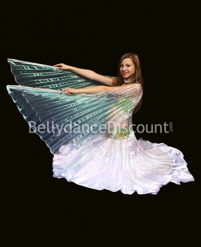 Transparent Bellydance Isis wings for kids white