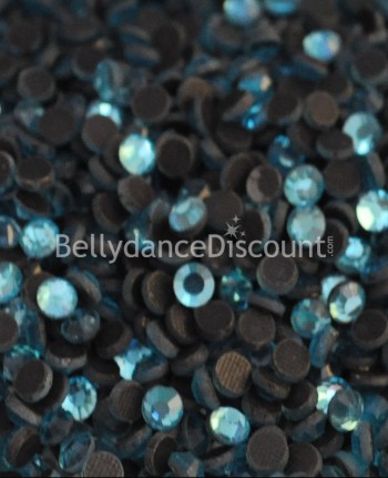 Lotto di 500 strass termoadesivi azzurri