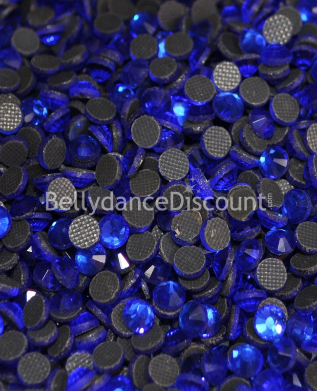 Lotto di 500 strass termoadesivi blu scuro